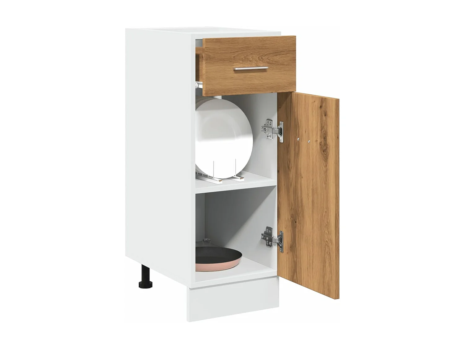 Armoire de plancher à tiroir chêne artisanal 30x46x81,5 cm