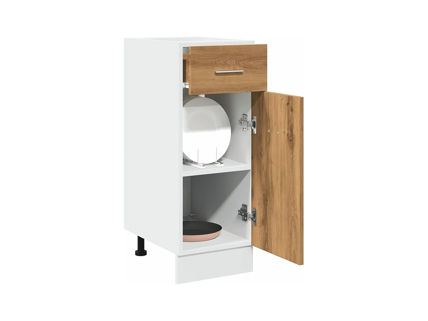 Armoire de plancher à tiroir chêne artisanal 30x46x81,5 cm