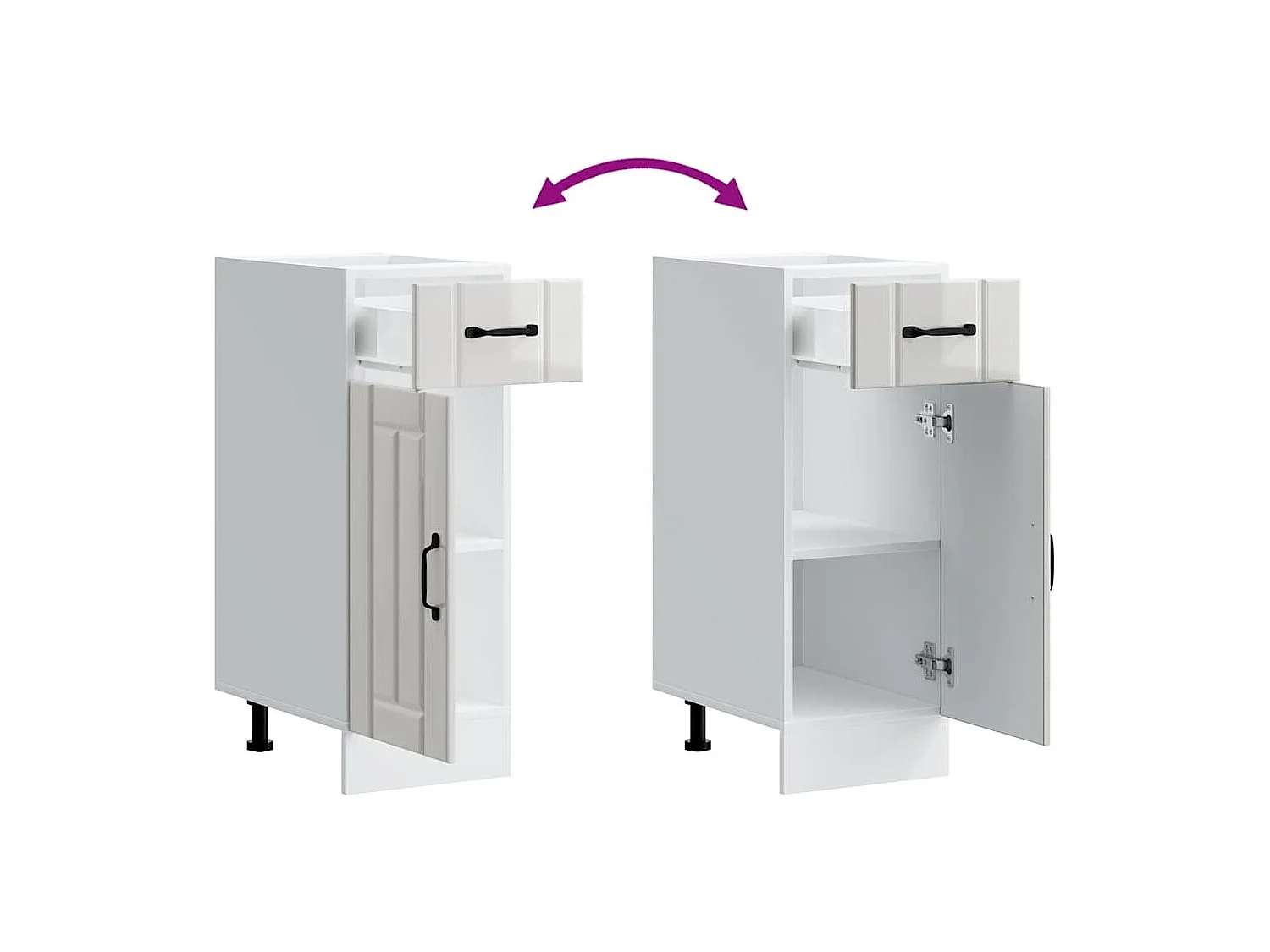 Armoire de cuisine Lucca blanc brillant bois ingénierie