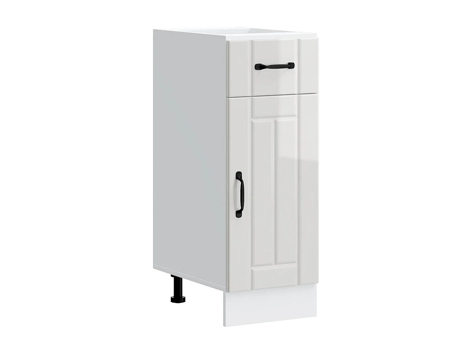 Armoire de cuisine Lucca blanc brillant bois ingénierie