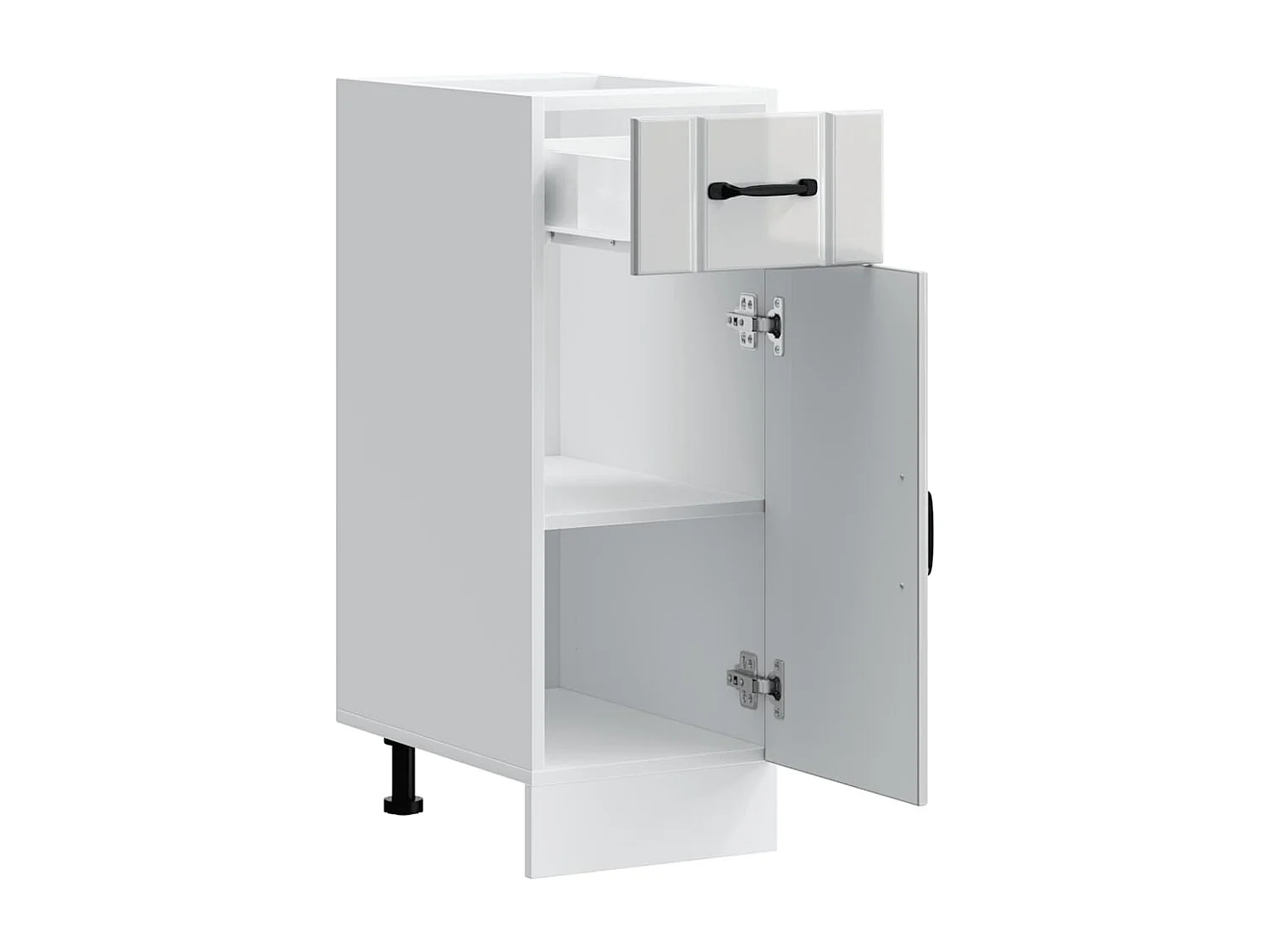 Armoire de cuisine Lucca blanc brillant bois ingénierie