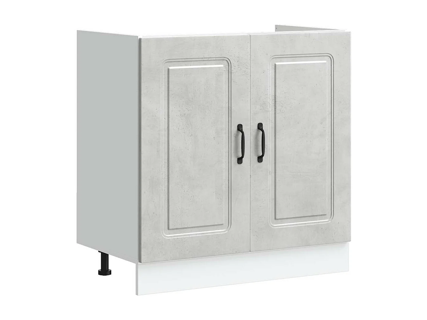 Meuble bas pour évier Kalmar gris béton bois ingénierie