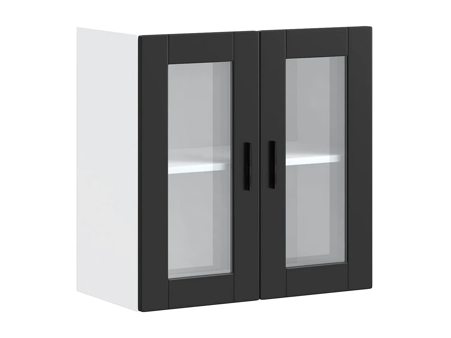 Armoire murale de cuisine avec porte en verre Porto noir