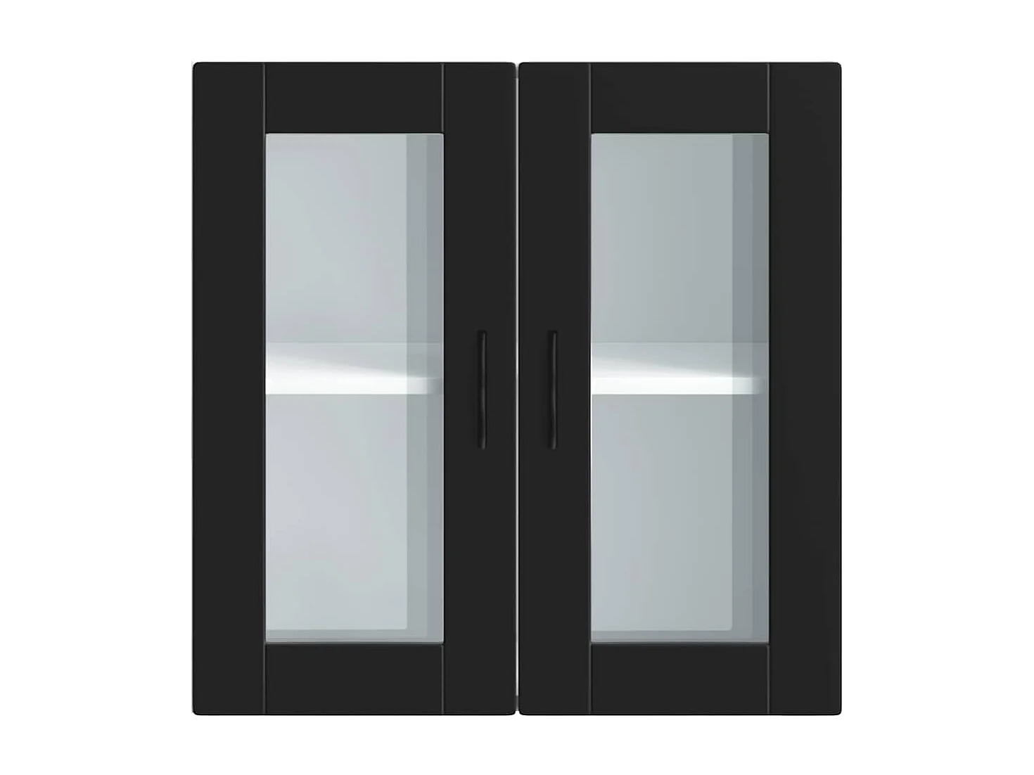 Armoire murale de cuisine avec porte en verre Porto noir