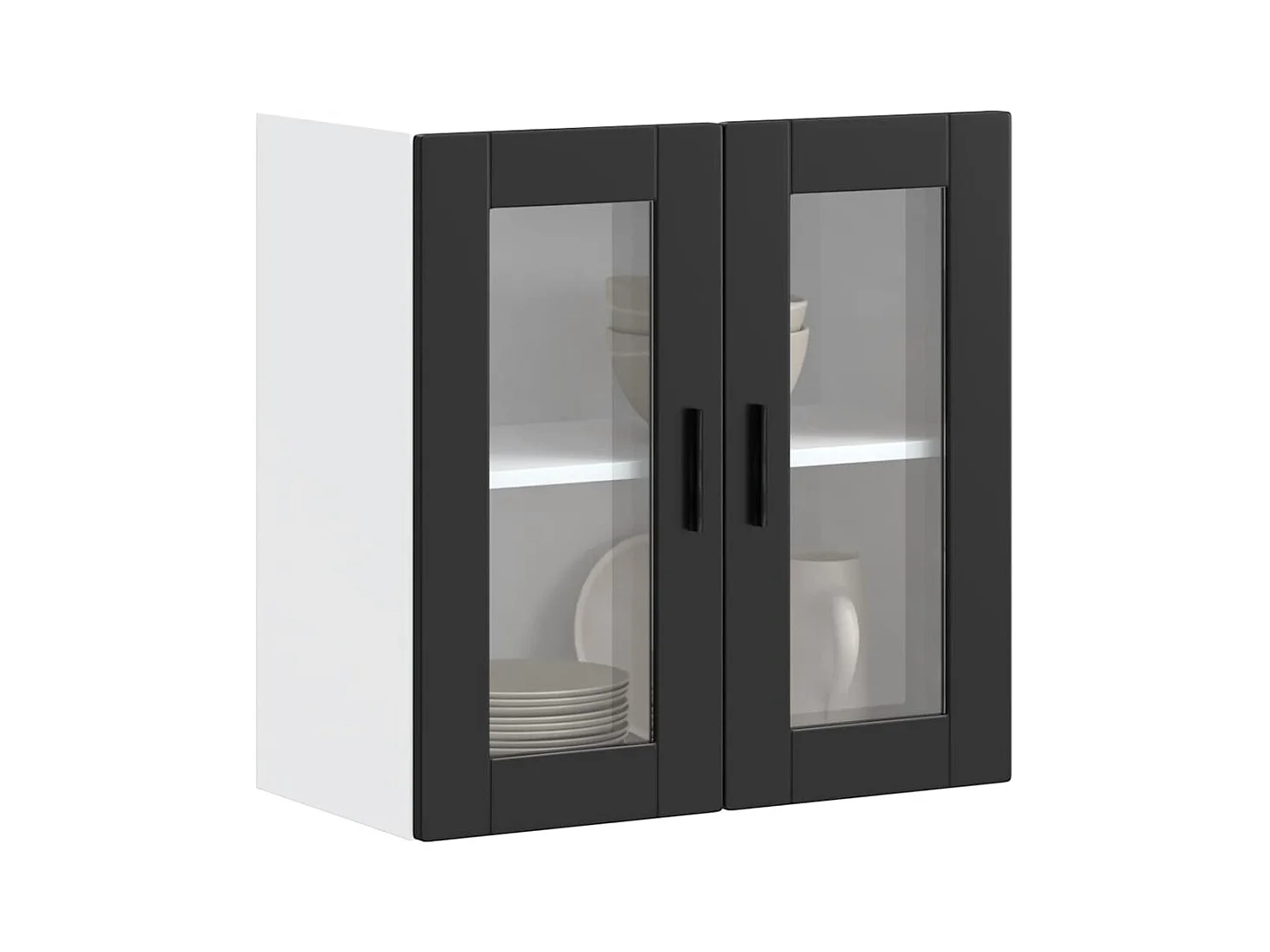 Pensile cucina con anta in vetro Porto nero