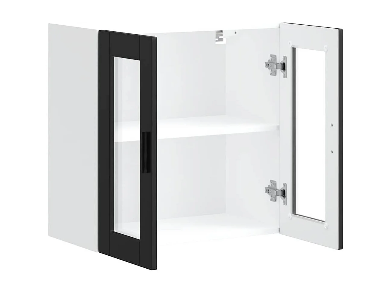 Armoire murale de cuisine avec porte en verre Porto noir