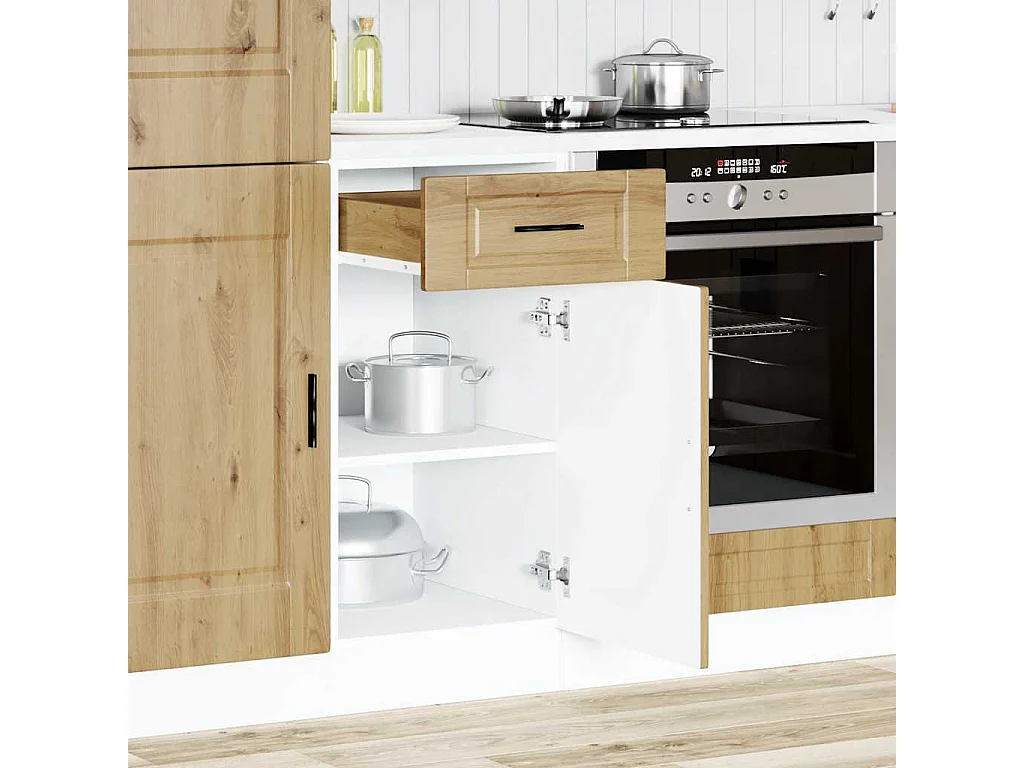 Armoire de cuisine Porto chêne artisanal bois d'ingénierie