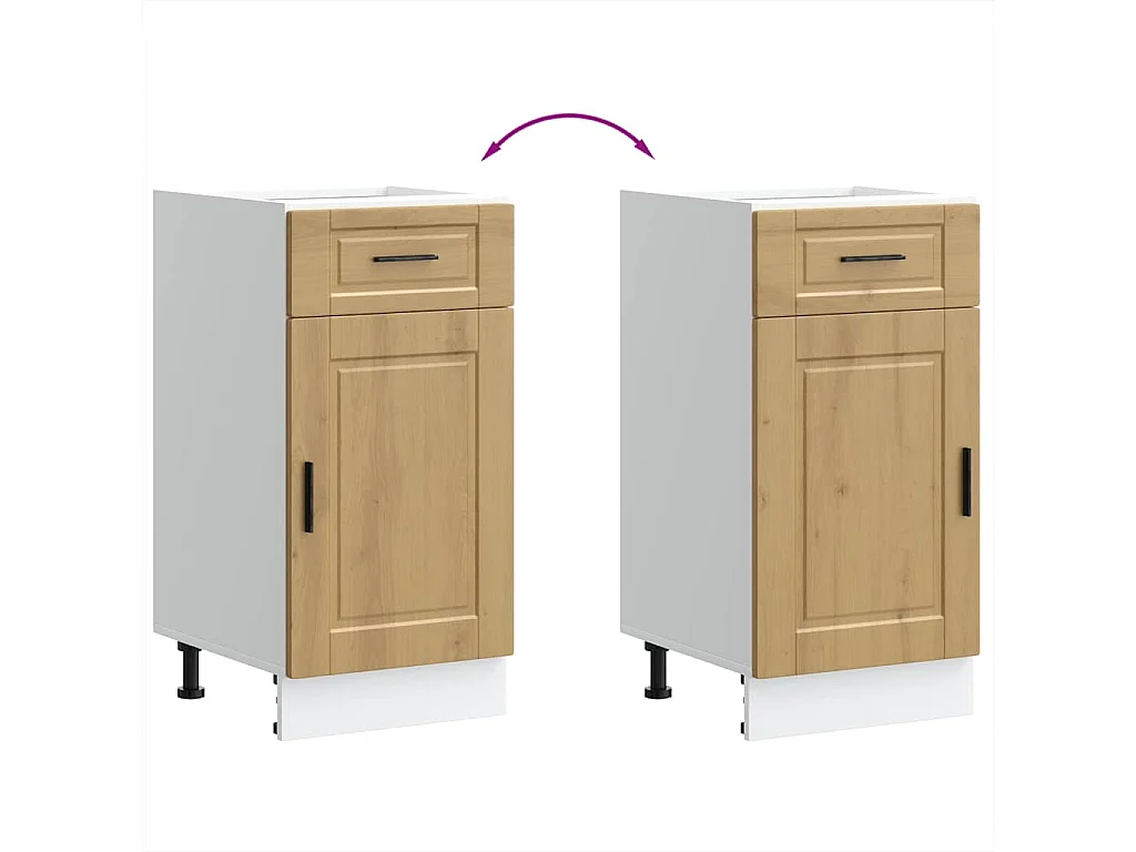 Armoire de cuisine Porto chêne artisanal bois d'ingénierie