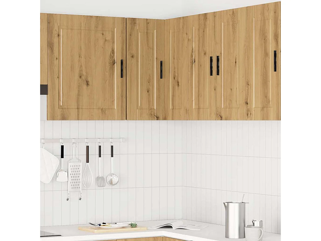 Armoire d'angle murale de cuisine Porto chêne artisanal