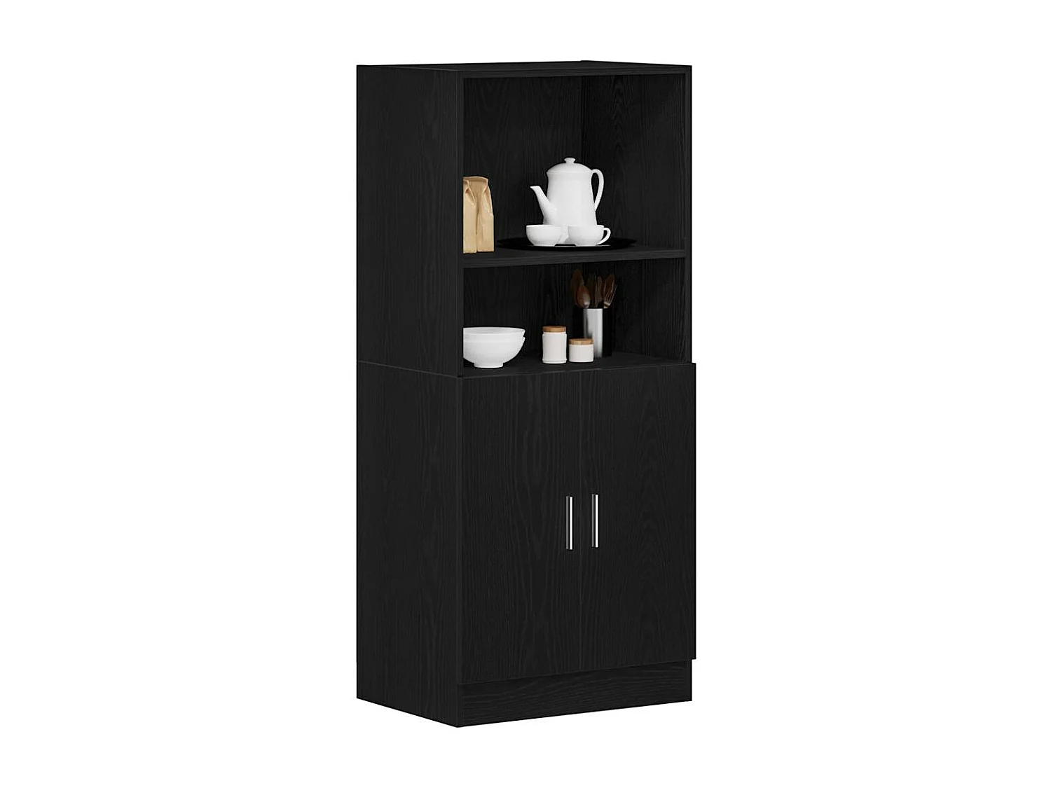 Mobile cucina nero 57x41,5x131,5 cm in legno ingegnerizzato