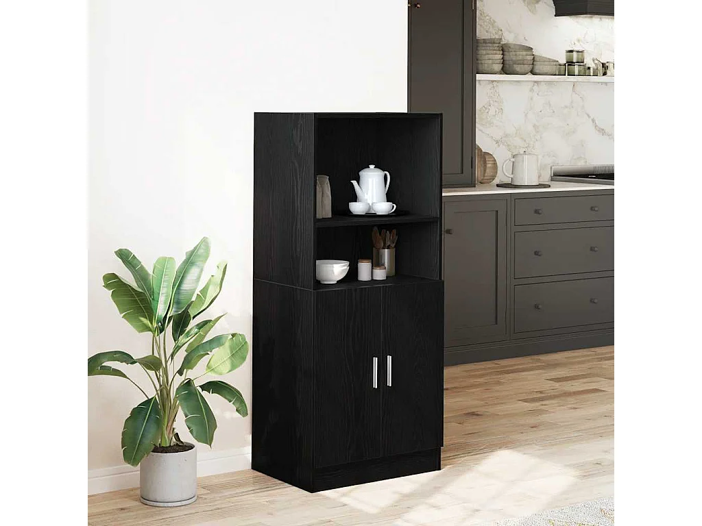 Mobile cucina nero 57x41,5x131,5 cm in legno ingegnerizzato