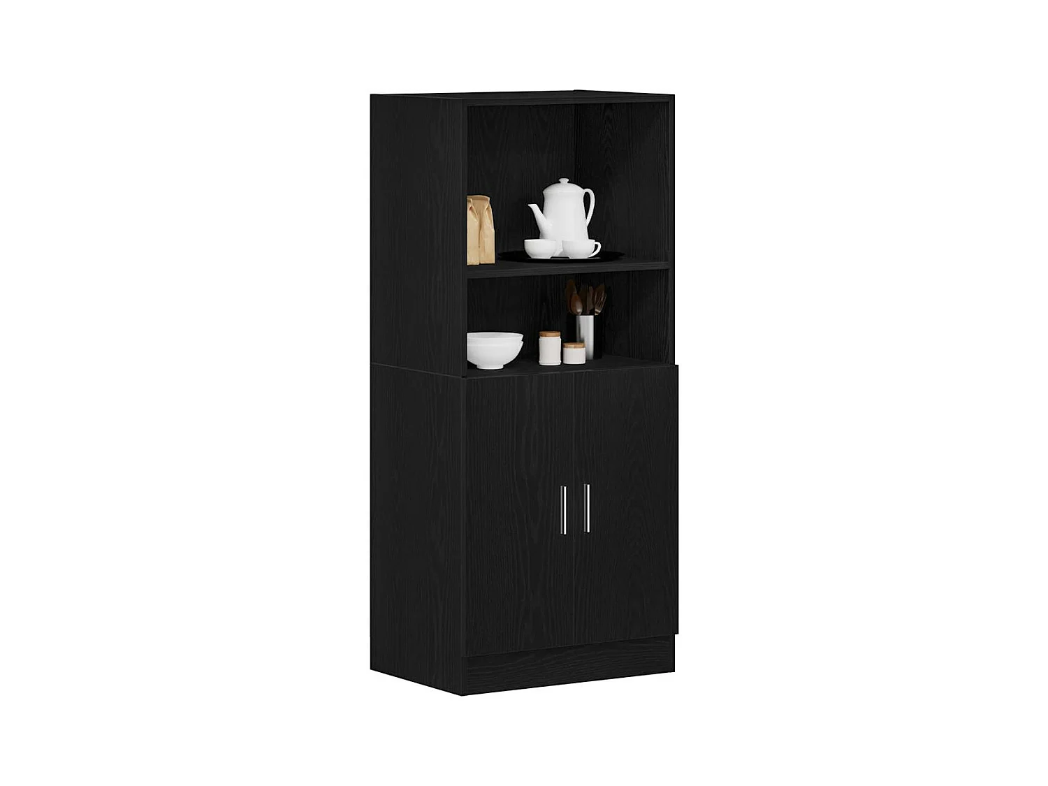 Mobile cucina nero 57x41,5x131,5 cm in legno ingegnerizzato