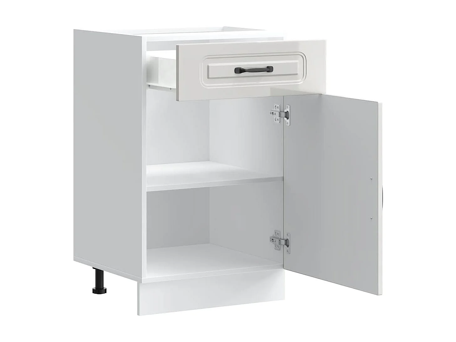 Armoire de cuisine Kalmar blanc brillant bois ingénierie