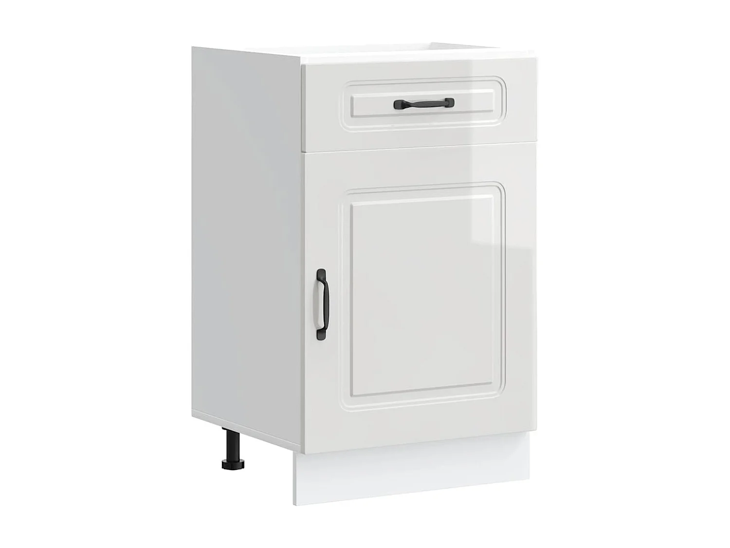 Armoire de cuisine Kalmar blanc brillant bois ingénierie