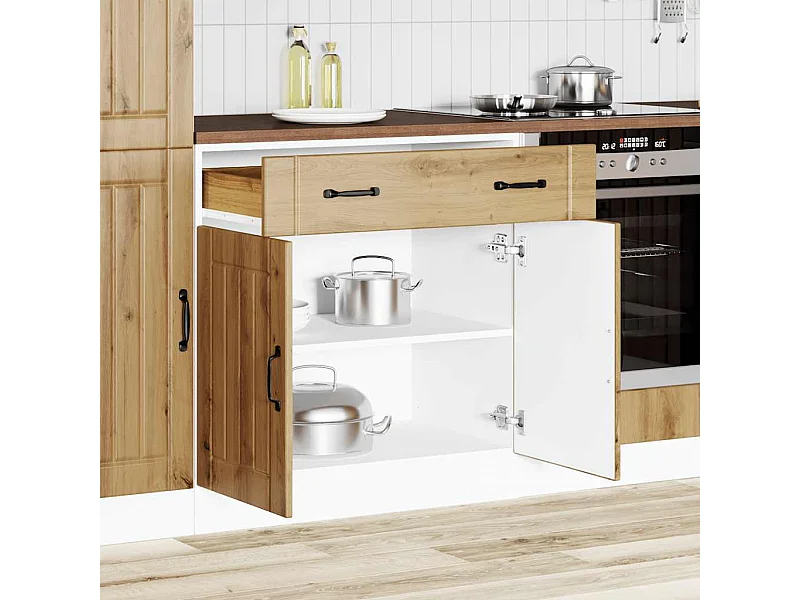 Armário de cozinha Lucca carvalho feito à mão madeira projetada