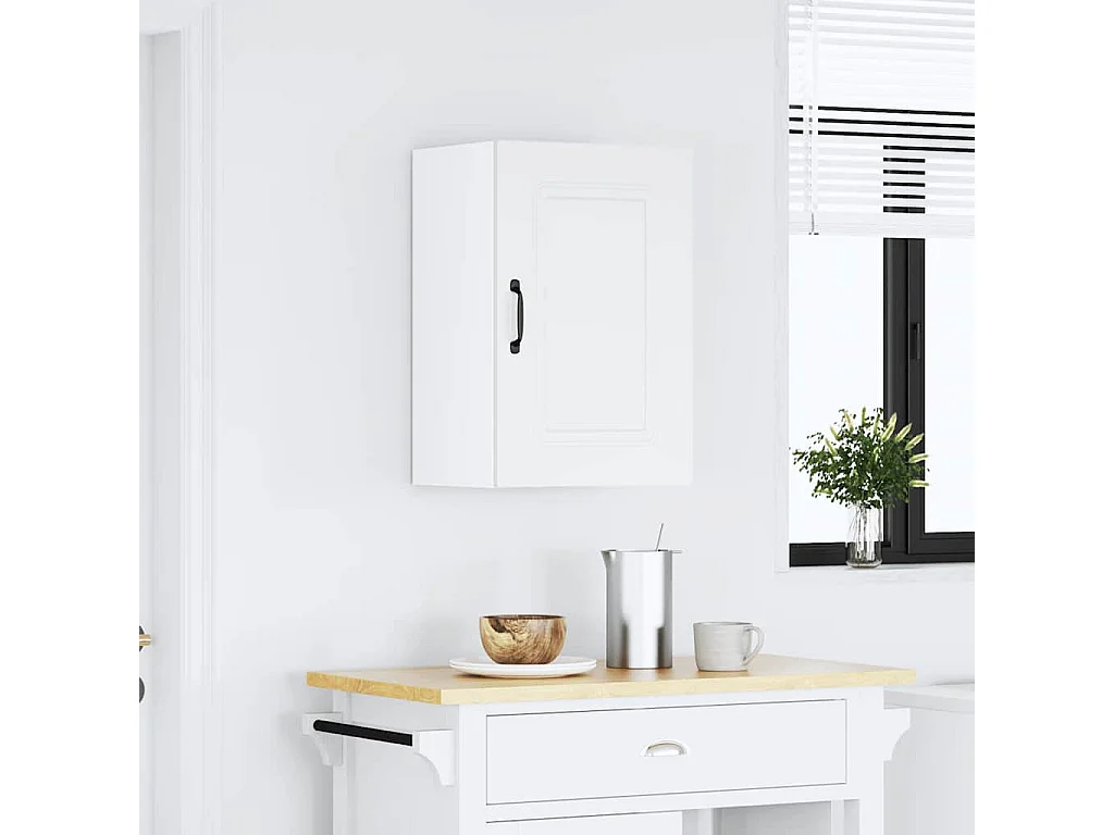 Armoire murale de cuisine Kalmar blanc bois d'ingénierie