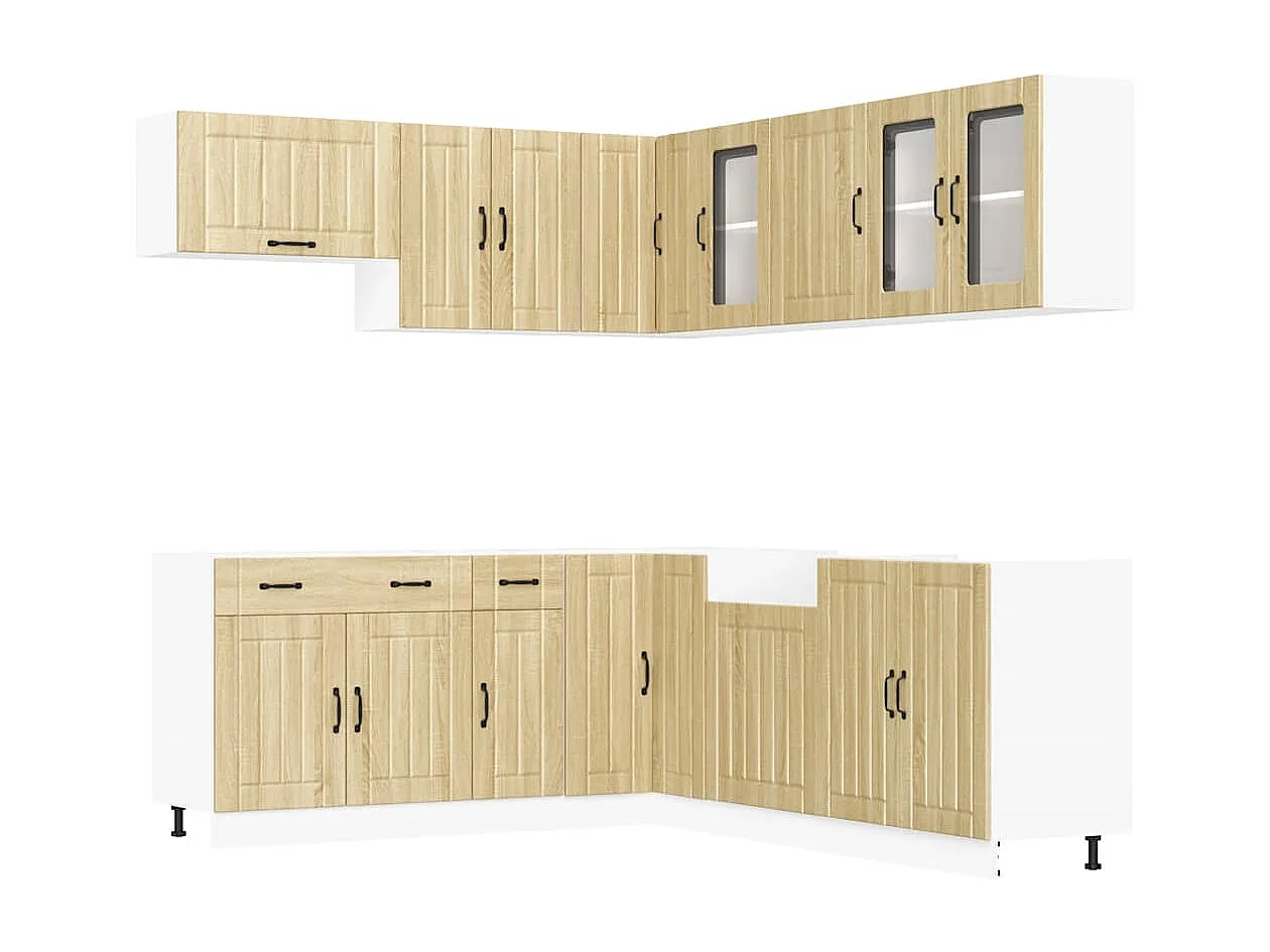 Ensemble d'armoires de cuisine 11 pcs Lucca bois d'ingénierie