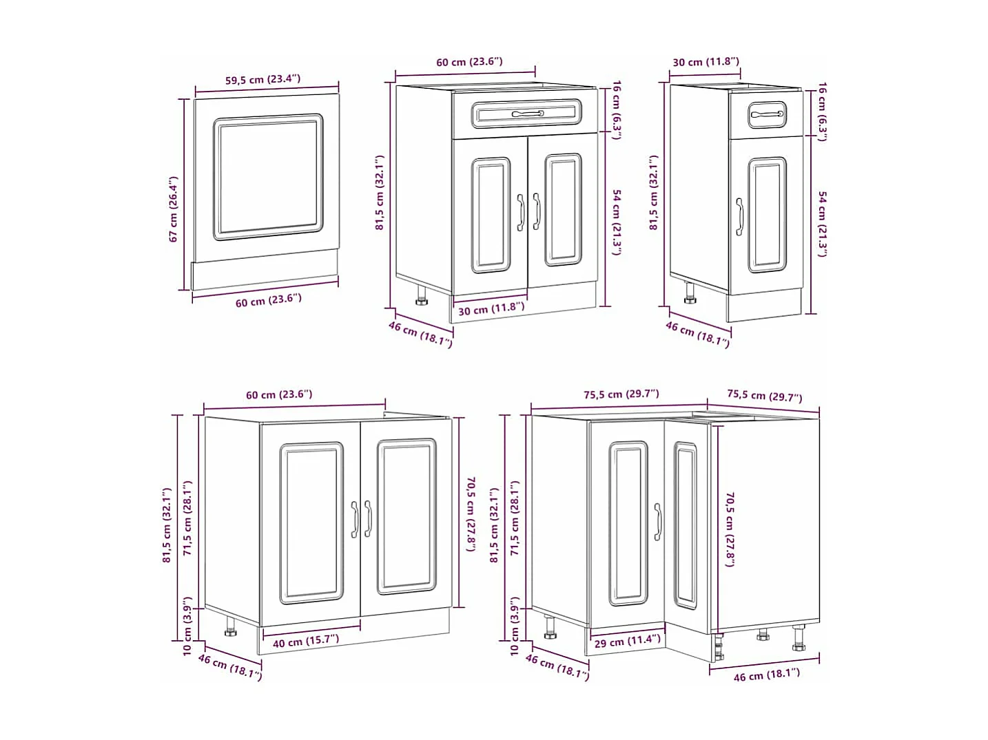 Ensemble d'armoires de cuisine 11 pcs Lucca bois d'ingénierie