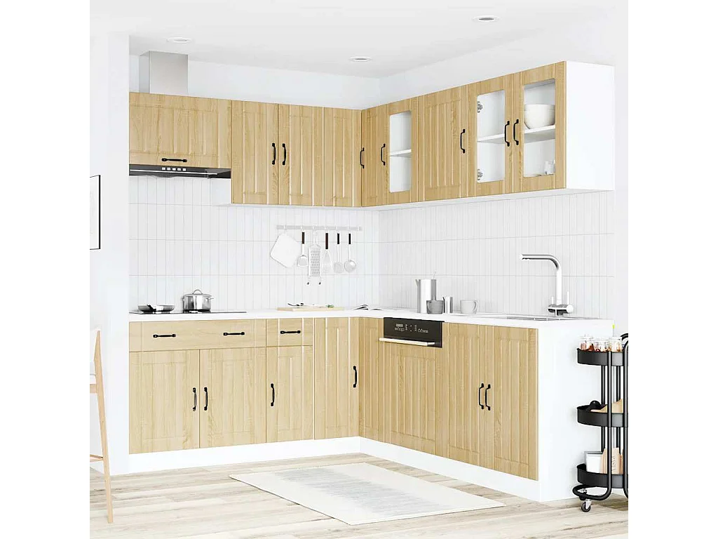 Ensemble d'armoires de cuisine 11 pcs Lucca bois d'ingénierie