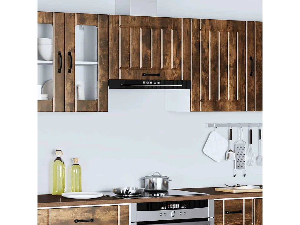 Armoire murale de cuisine Lucca chêne fumé bois ingénierie