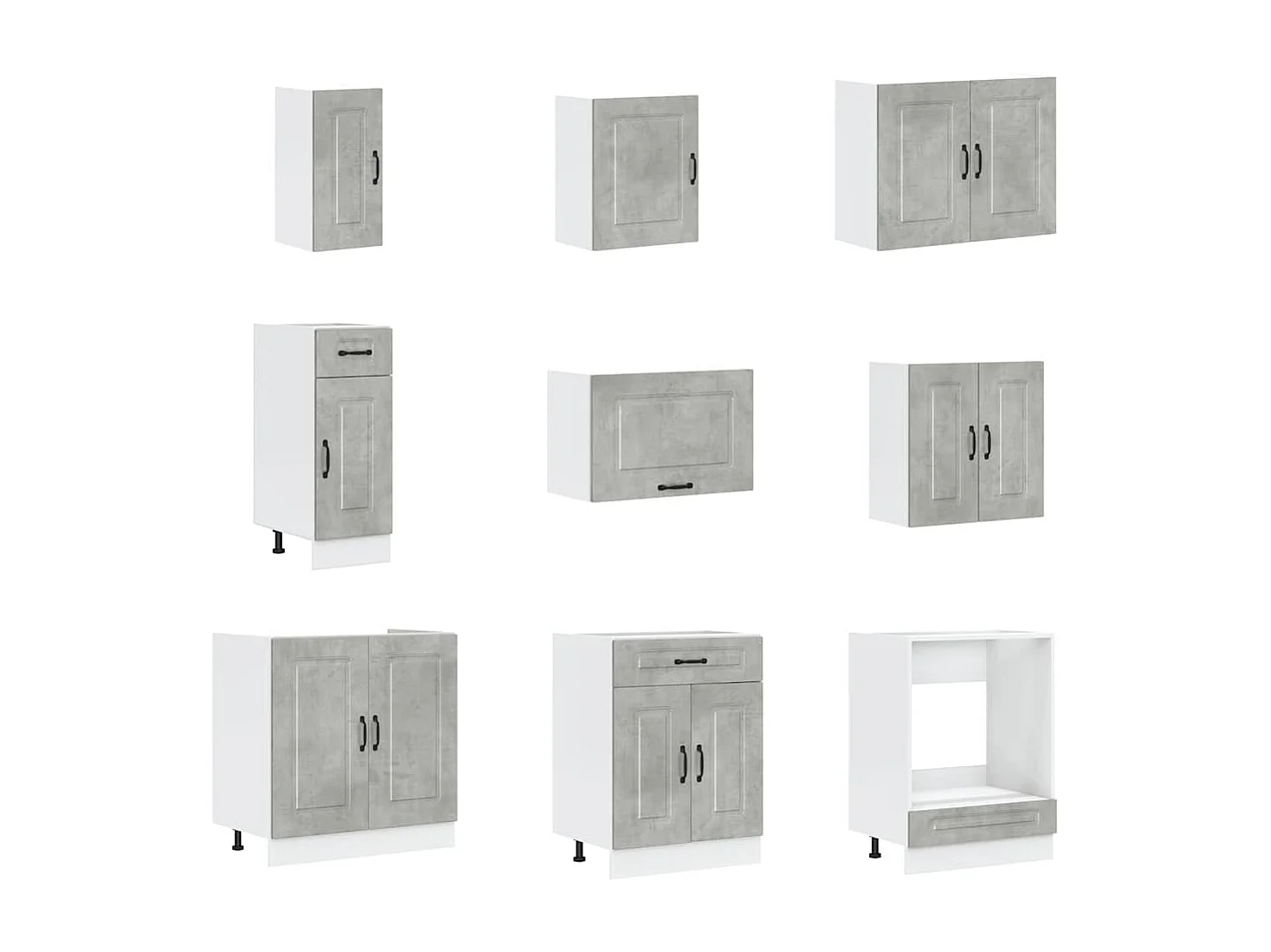 Conjunto de armários de cozinha de madeira projetada Kalmar de 14 peças