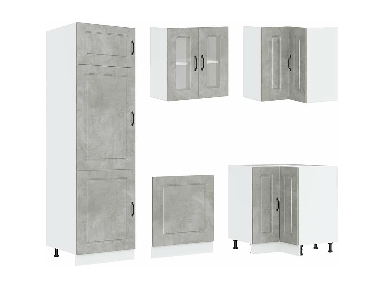 Conjunto de armários de cozinha de madeira projetada Kalmar de 14 peças