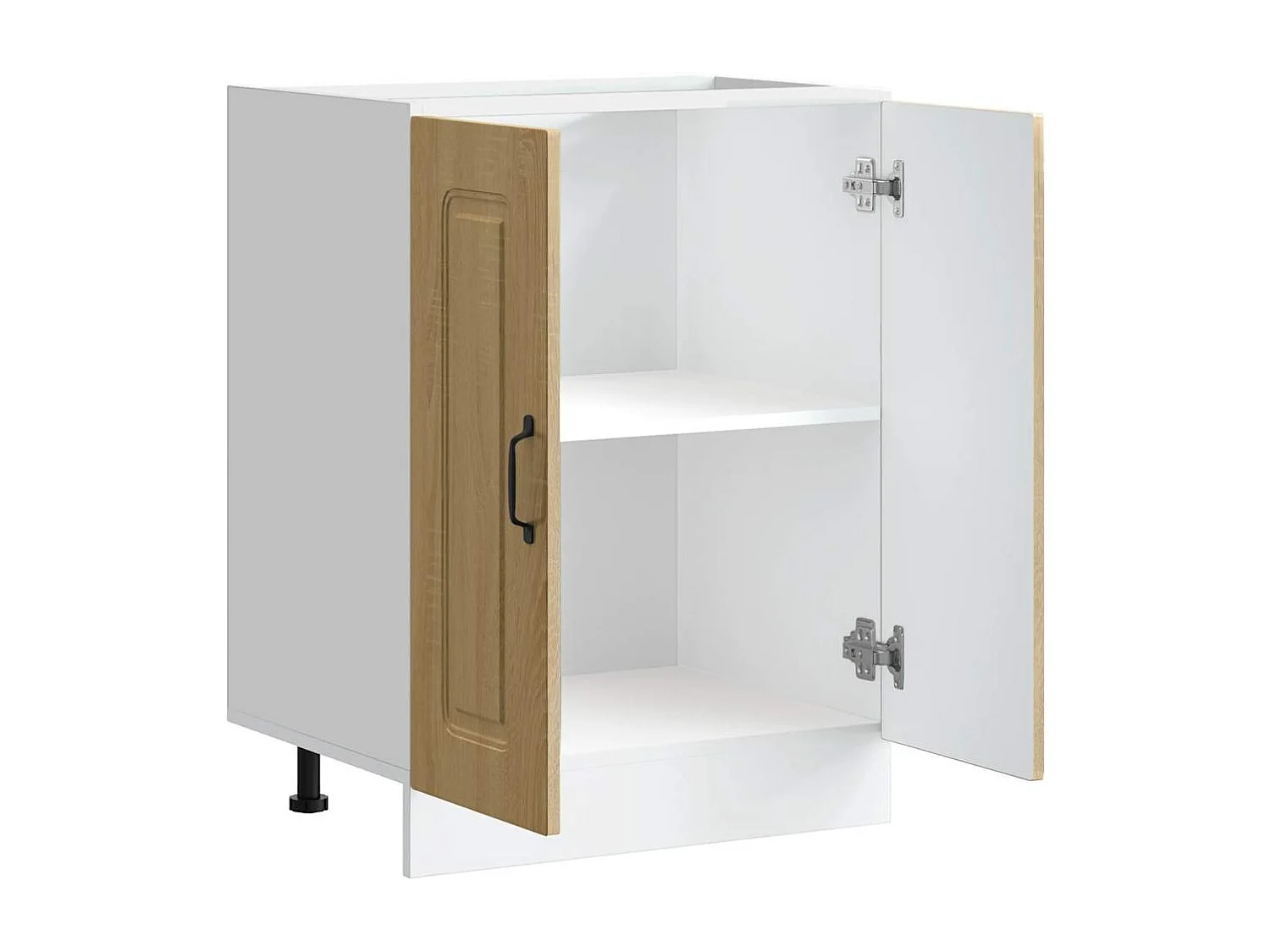 Gabinete de base para pia de madeira projetada Kalmar Sonoma Oak