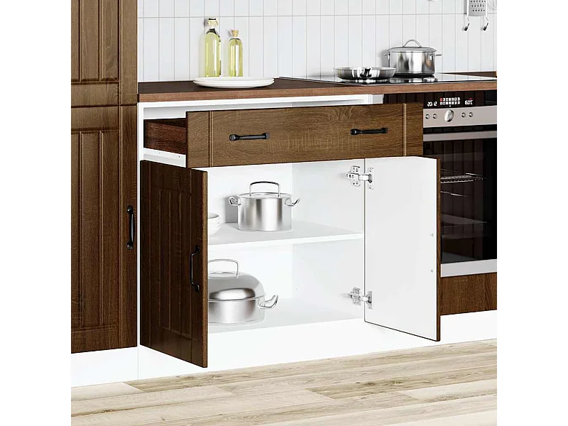 Armoire de cuisine Lucca chêne marron bois ingénierie