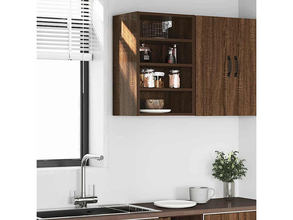 Armario colgante roble marrón 40x29,5x60 cm madera de ingeniería