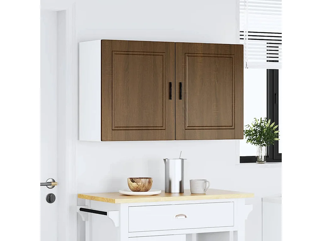 Armoires murales de cuisine 2 pcs Porto chêne marron