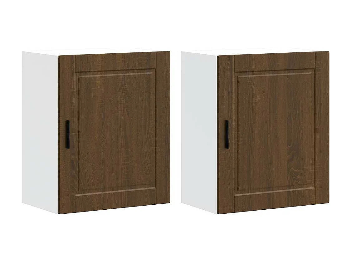 Armoires murales de cuisine 2 pcs Porto chêne marron