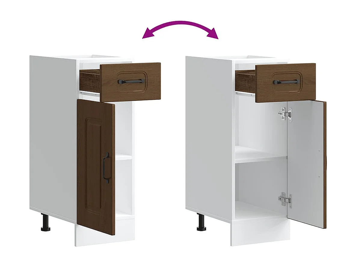 Armoire de cuisine Kalmar chêne marron bois d'ingénierie