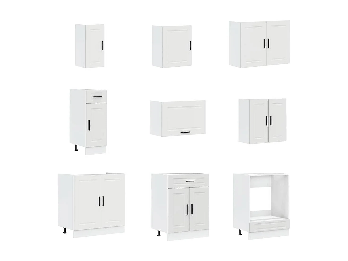 Conjunto de armários de cozinha de madeira projetada Porto 14 peças