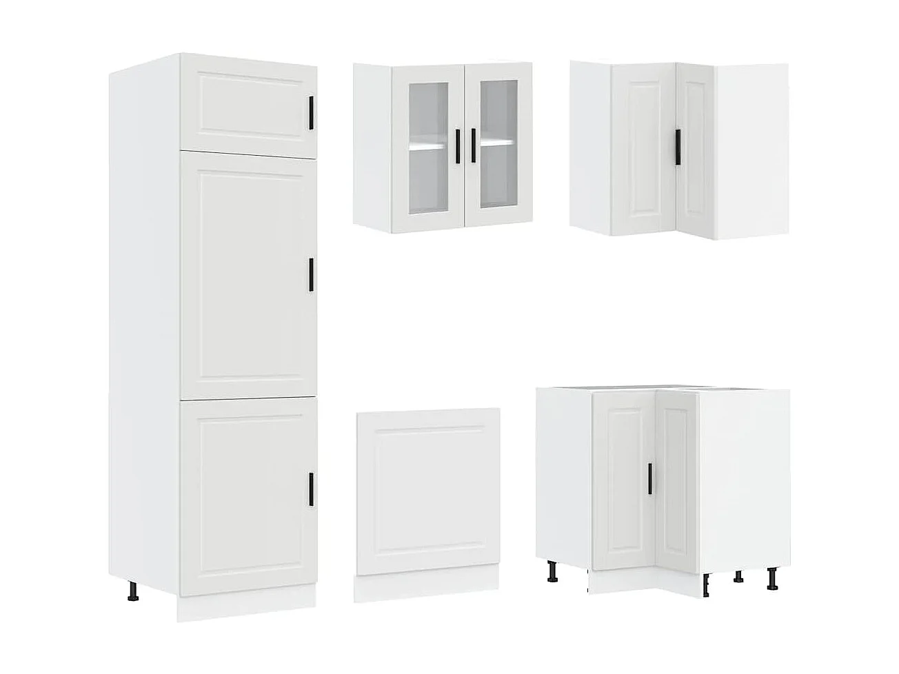 Conjunto de armários de cozinha de madeira projetada Porto 14 peças