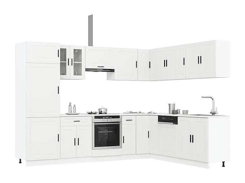 Conjunto de armários de cozinha de madeira projetada Porto 14 peças