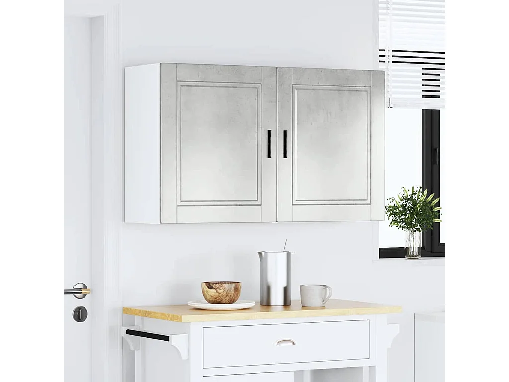 Armoires murales de cuisine 2 pcs Porto gris béton