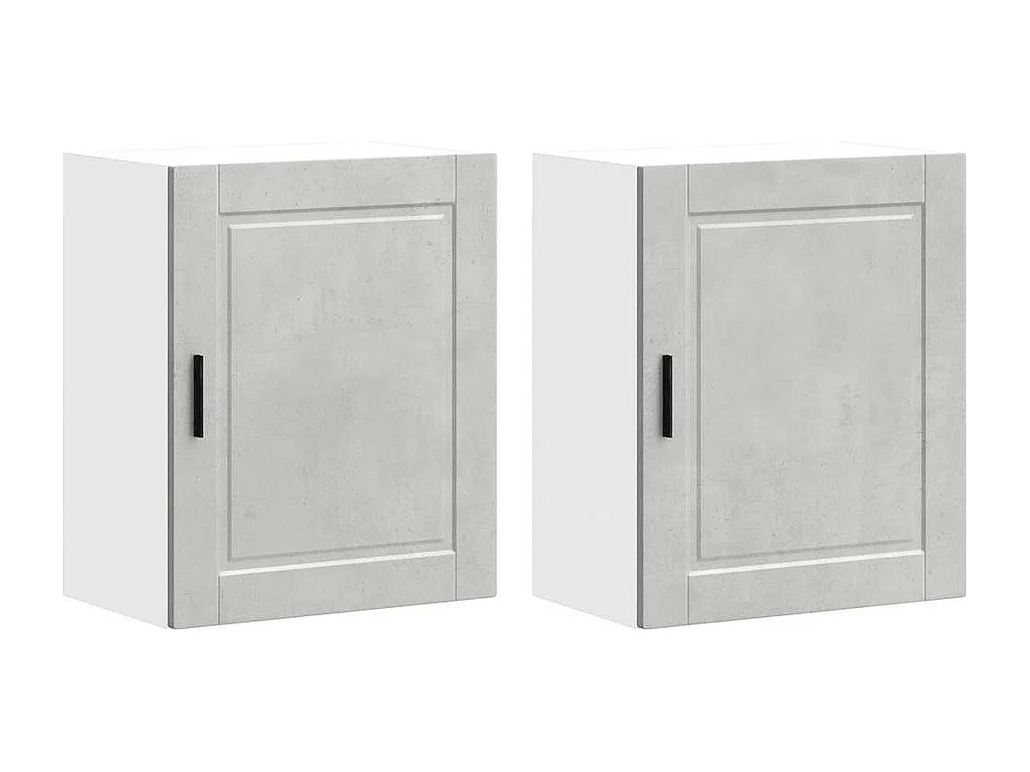 Armoires murales de cuisine 2 pcs Porto gris béton