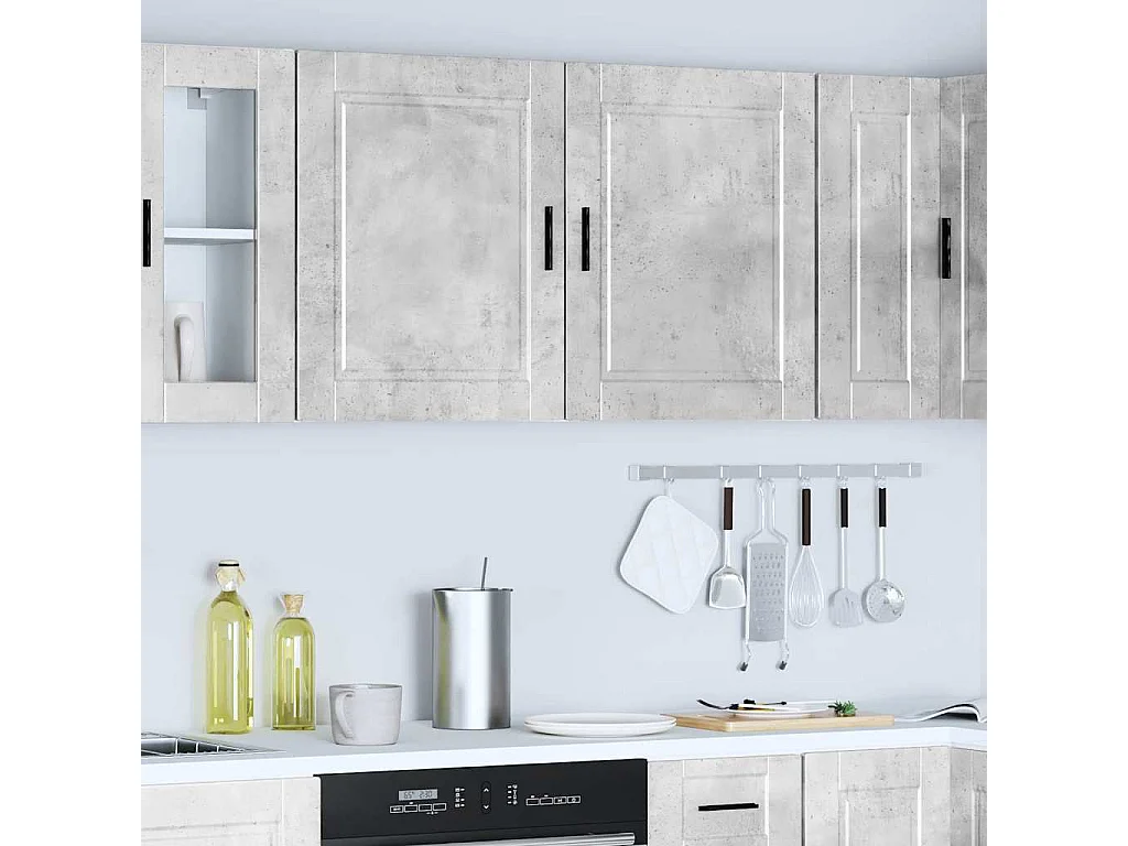 Armoires murales de cuisine 2 pcs Porto gris béton