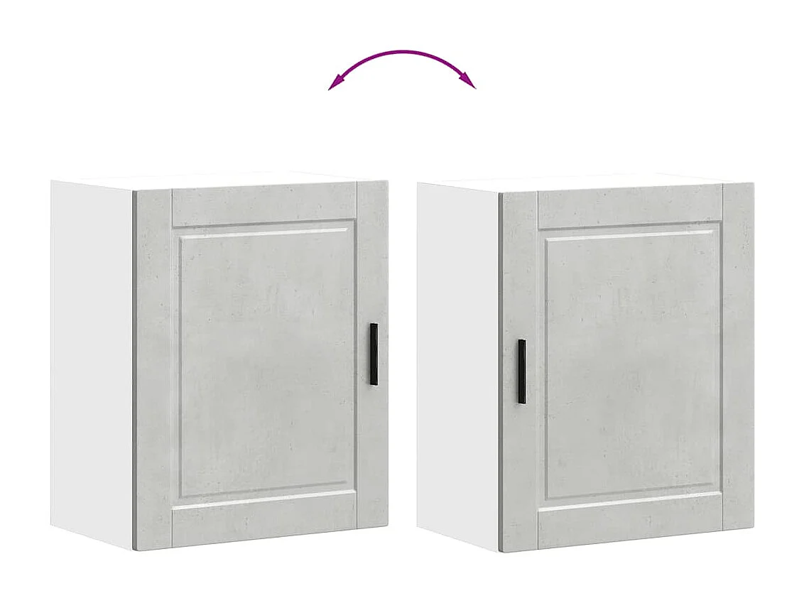 Armoires murales de cuisine 2 pcs Porto gris béton