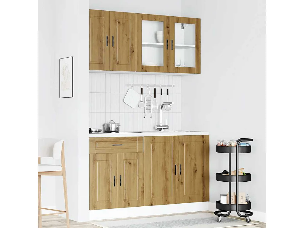 Juego de gabinetes de cocina Kalmar de 4 piezas de madera de ingeniería