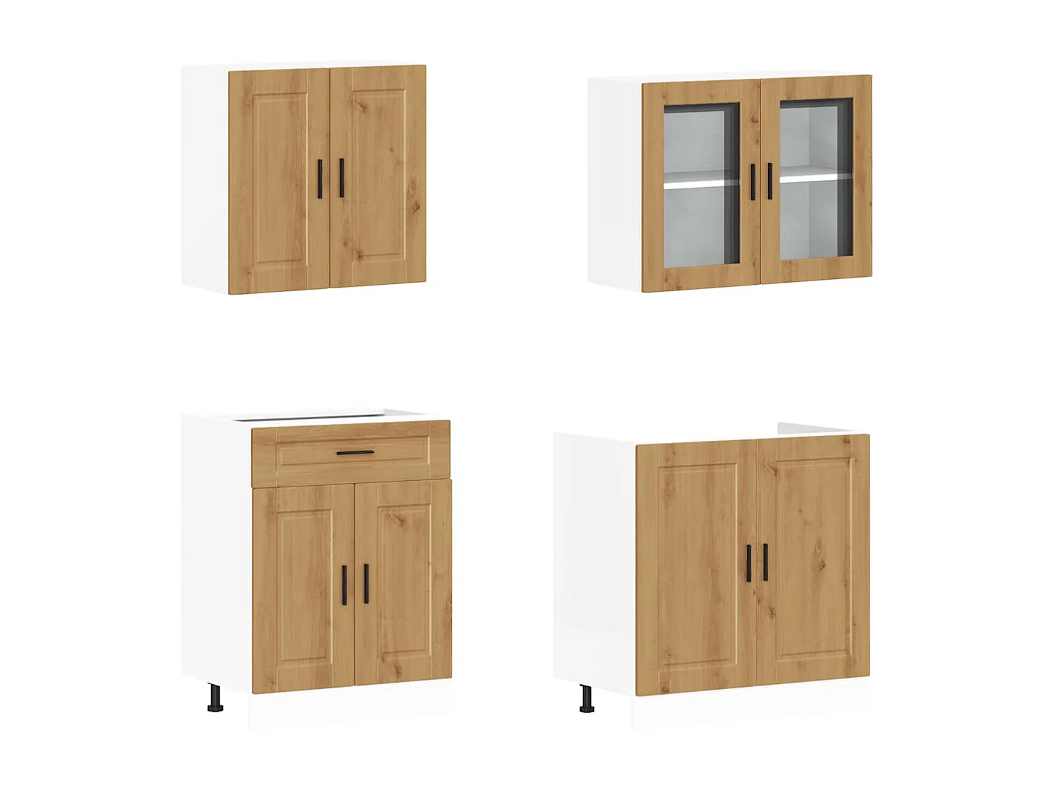 Juego de gabinetes de cocina Kalmar de 4 piezas de madera de ingeniería