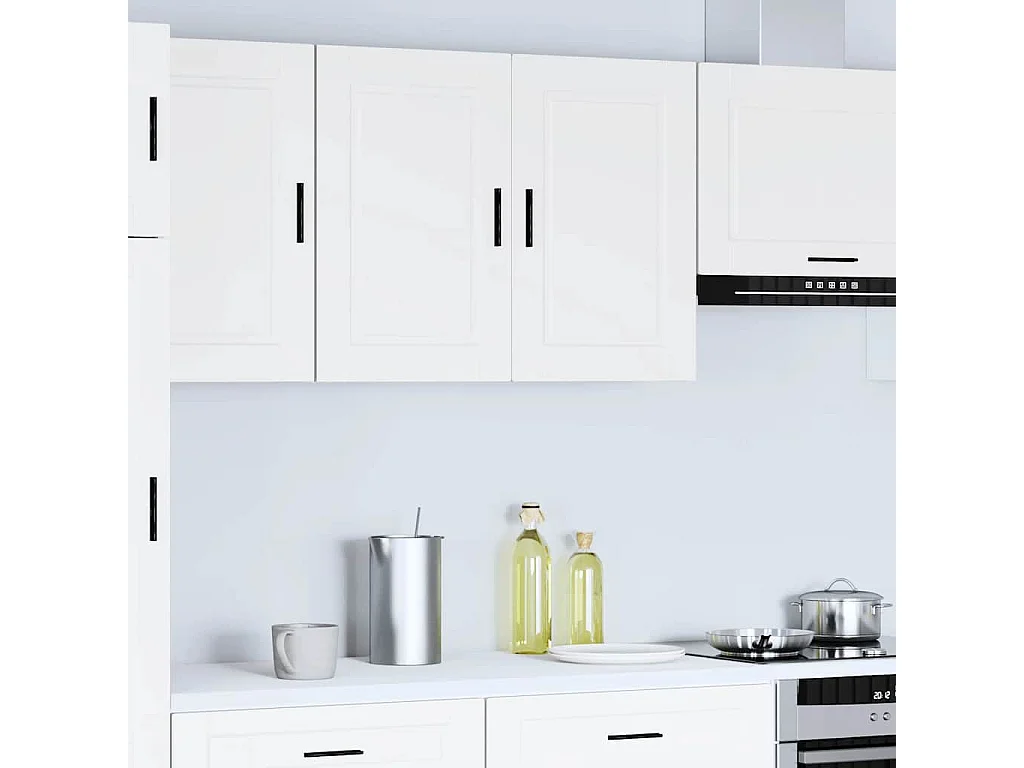 Mueble de pared para cocina de madera de ingeniería blanca Porto