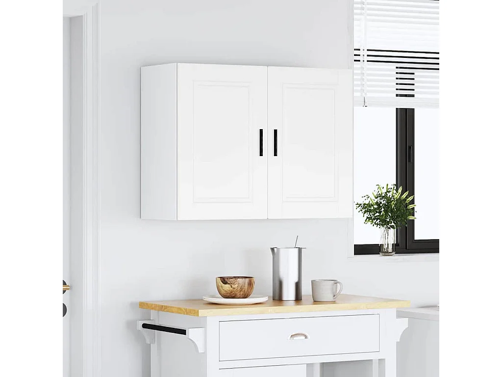 Armoire murale de cuisine Porto blanc bois d'ingénierie
