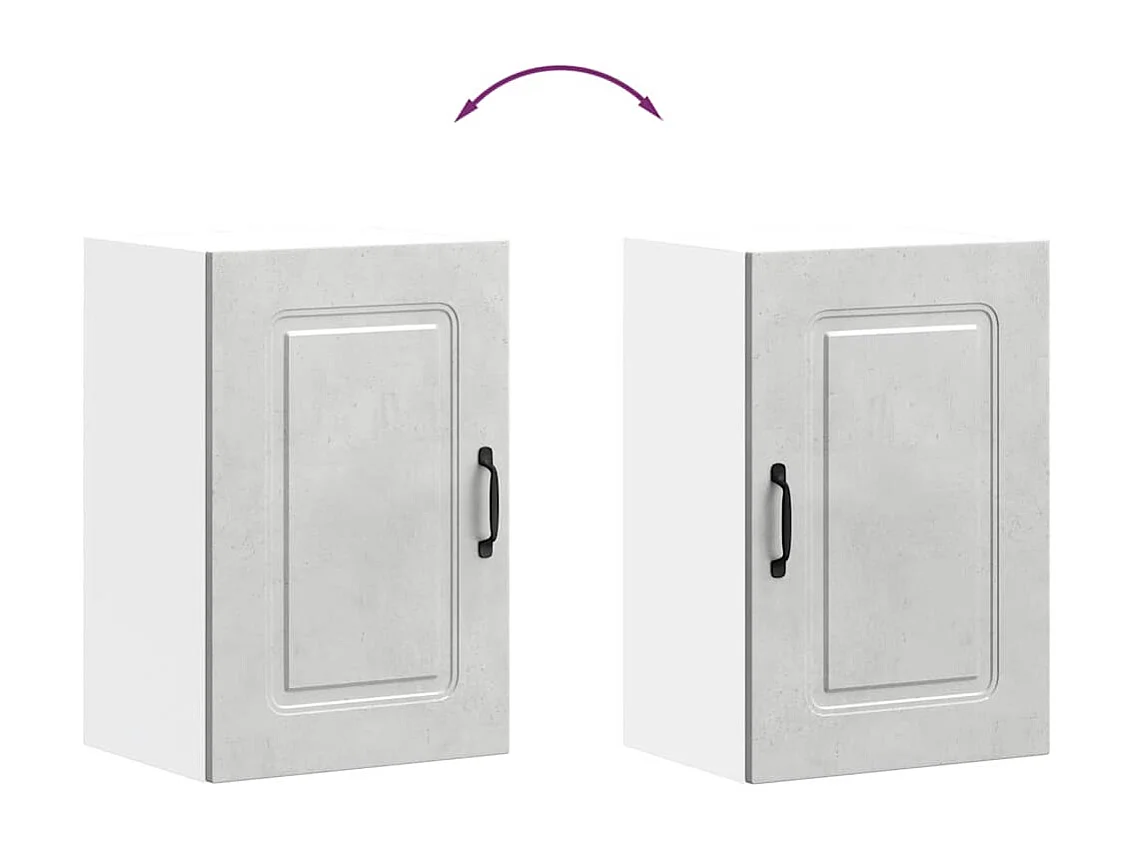 Armoire murale de cuisine Kalmar gris béton bois d'ingénierie