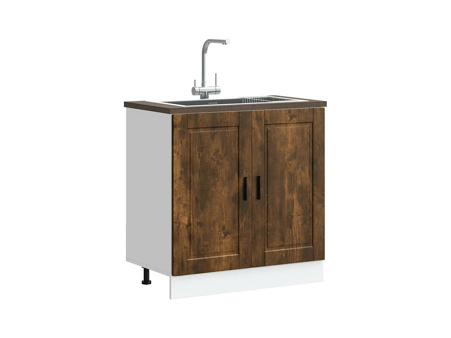 Meuble bas pour évier Porto chêne fumé bois ingénierie