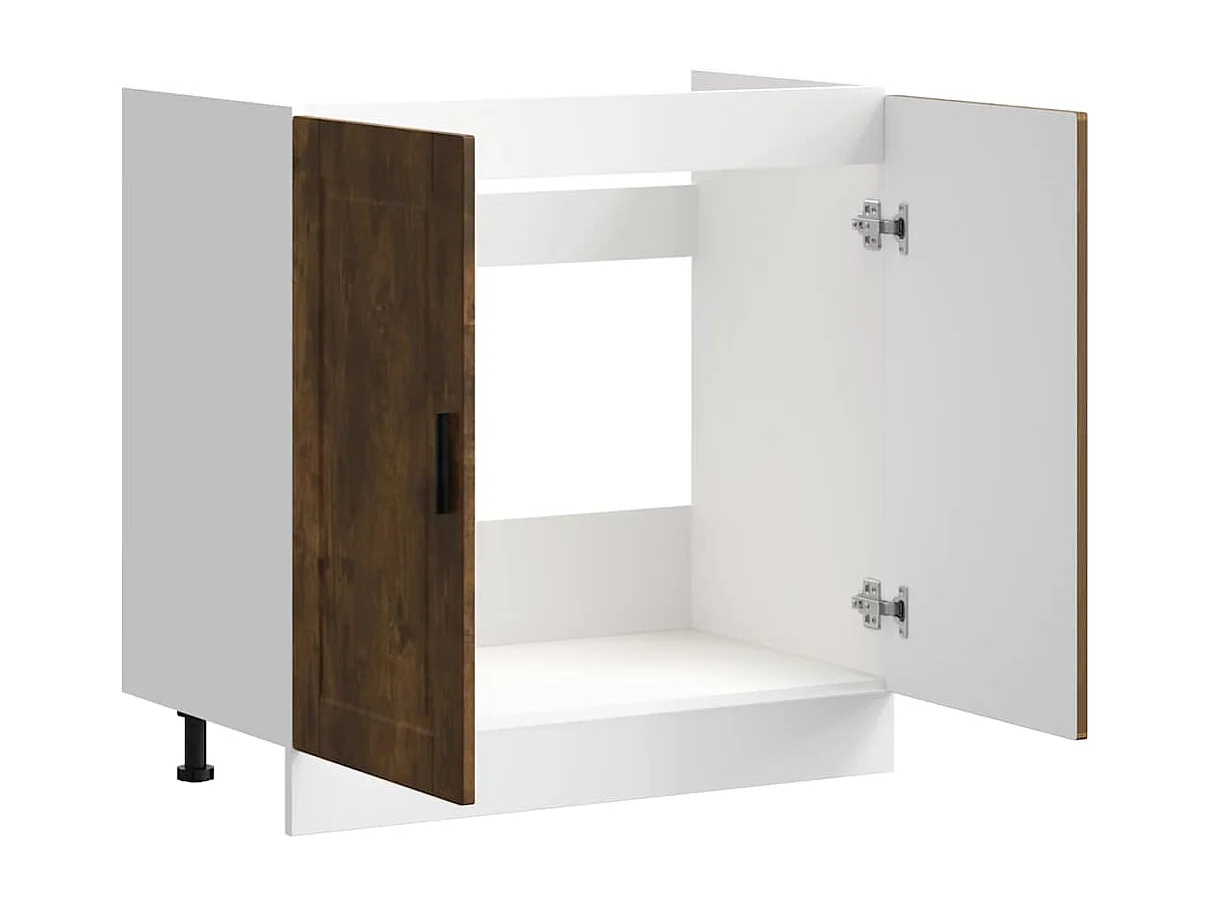 Meuble bas pour évier Porto chêne fumé bois ingénierie