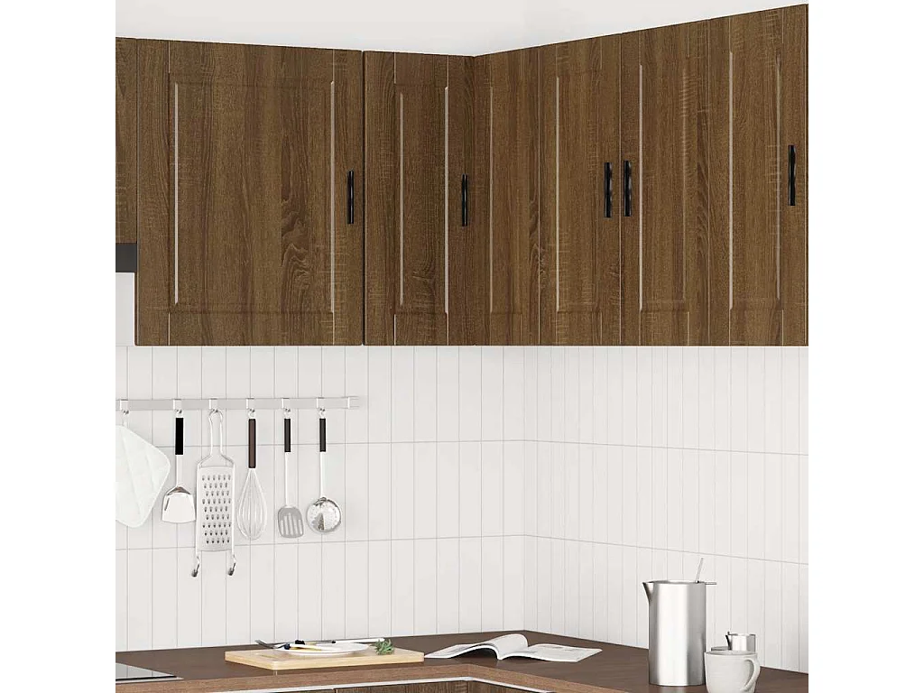 Armoire d'angle murale de cuisine Porto chêne marron