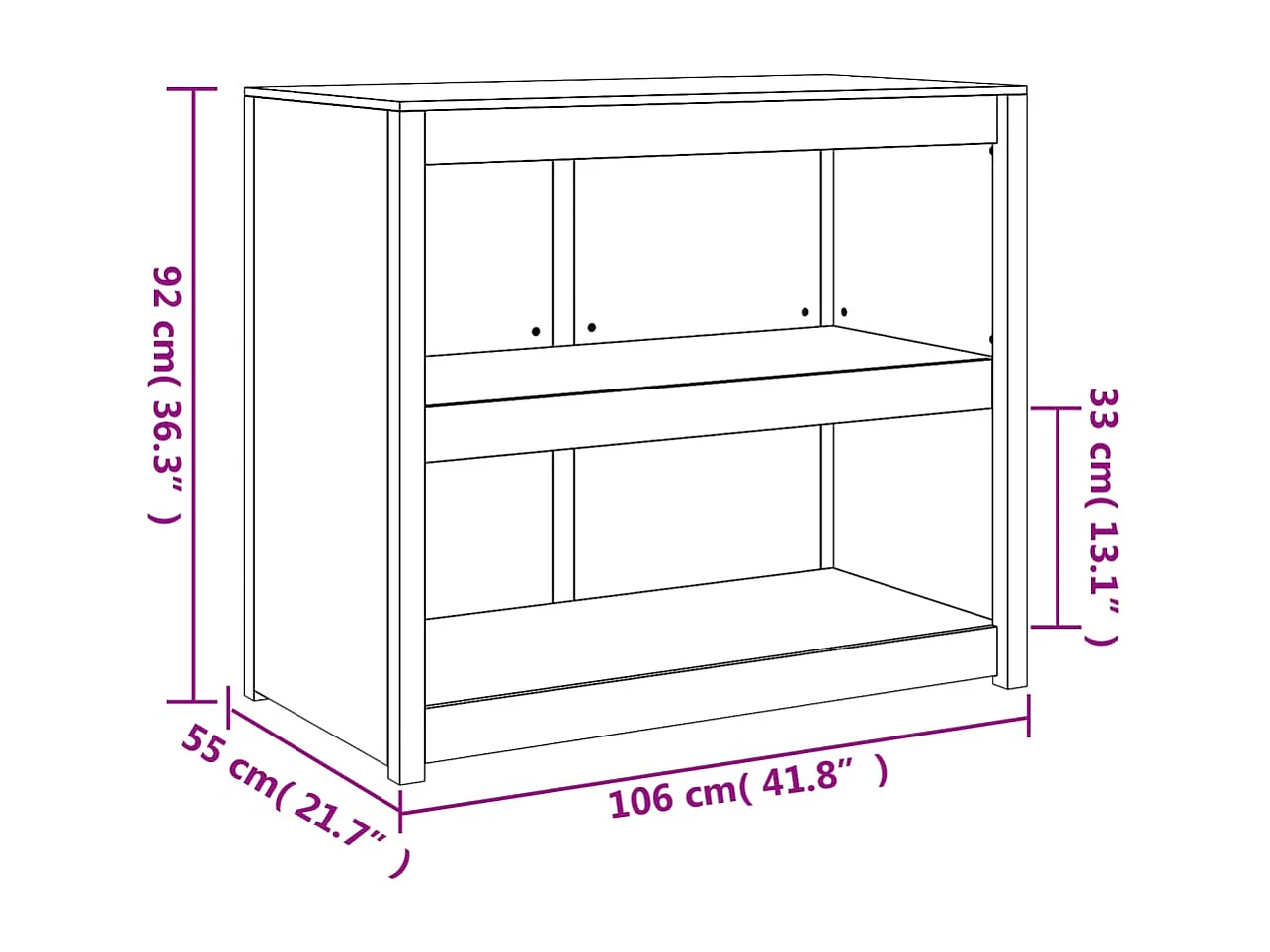 Outdoor-Küchenschrank 106x55x92 cm massives Kiefernholz