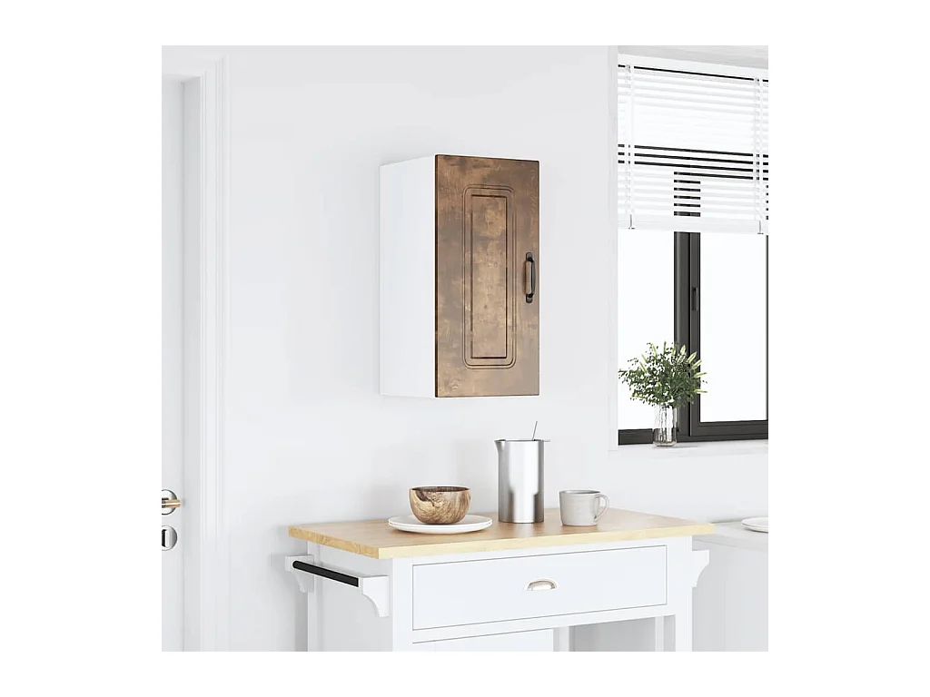 Armoire murale de cuisine Kalmar chêne fumé bois d'ingénierie