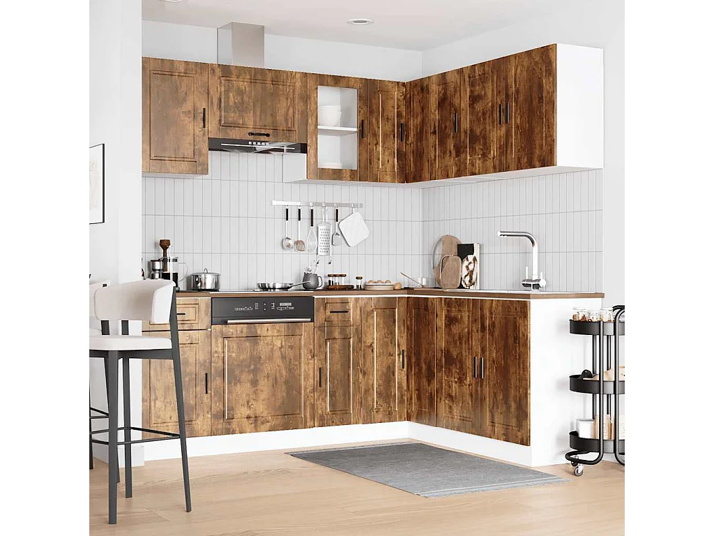 Ensemble d'armoires de cuisine 11 pcs Porto bois d'ingénierie